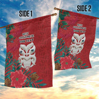 Maori Wheku Meri Kirihimete Personalised Garden Flag All Red Indigenous Maori Motif - Polynesian Pride