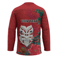 Maori Wheku Meri Kirihimete Personalised Hockey Jersey All Red Indigenous Maori Motif - Polynesian Pride