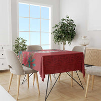Maori Wheku Meri Kirihimete Personalised Tablecloth All Red Indigenous Maori Motif - Polynesian Pride
