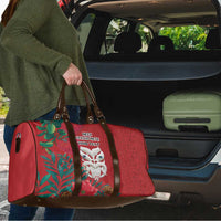 Maori Wheku Meri Kirihimete Personalised Travel Bag All Red Indigenous Maori Motif - Polynesian Pride