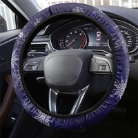 Tui Meri Kirihimete Steering Wheel Cover Pohutukawa Flowers Blue Motif LT9 - Polynesian Pride