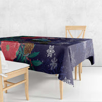 Tui Meri Kirihimete Personalised Tablecloth Pohutukawa Flowers Blue Motif LT9 - Polynesian Pride