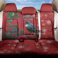 Tui Meri Kirihimete Personalised Back Car Seat Cover Pohutukawa Flowers Red Motif - Polynesian Pride
