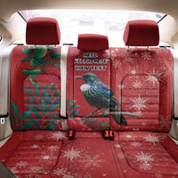 Tui Meri Kirihimete Personalised Back Car Seat Cover Pohutukawa Flowers Red Motif - Polynesian Pride