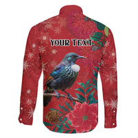 Tui Meri Kirihimete Personalised Family Matching Puletasi and Hawaiian Shirt Pohutukawa Flowers Red Motif LT9 - Polynesian Pride