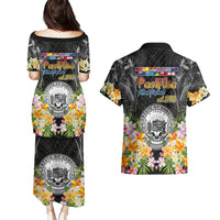 Pasifika Vibes Festival 2024 Couples Matching Puletasi and Hawaiian Shirt Kanaka Maoli With Hawaiian Islands LT9 - Polynesian Pride