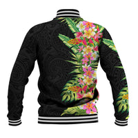 Hawaii Tropical Flowers Tribal Pattern Baseball Jacket No1 LT9 - Polynesian Pride