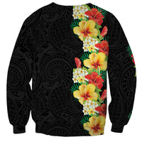 Hawaii Tropical Flowers Tribal Pattern Sweatshirt No2 LT9 - Polynesian Pride