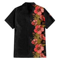 Hawaii Tropical Flowers Tribal Pattern Family Matching Long Sleeve Bodycon Dress and Hawaiian Shirt No4 LT9 - Polynesian Pride