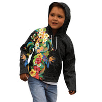 Hawaii Tropical Flowers Tribal Pattern Kid Hoodie No5 LT9 - Polynesian Pride