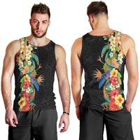Hawaii Tropical Flowers Tribal Pattern Men Tank Top No5 LT9 - Polynesian Pride