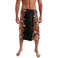 Hawaii Tropical Flowers Tribal Pattern Lavalava No6 LT9 Black - Polynesian Pride