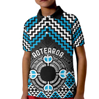 Personalised Aotearoa Niho Taniwha Motif Kid Polo Shirt Blue Style