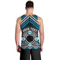 Personalised Aotearoa Niho Taniwha Motif Men Tank Top Blue Style