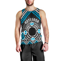 Personalised Aotearoa Niho Taniwha Motif Men Tank Top Blue Style