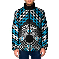 Personalised Aotearoa Niho Taniwha Motif Padded Jacket Blue Style LT9 Men Blue - Polynesian Pride