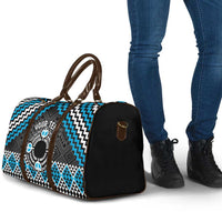 Personalised Aotearoa Niho Taniwha Motif Travel Bag Blue Style - Polynesian Pride