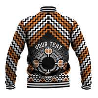 Personalised Aotearoa Niho Taniwha Motif Baseball Jacket Gold Style