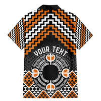 Personalised Aotearoa Niho Taniwha Motif Family Matching Mermaid Dress and Hawaiian Shirt Gold Style LT9 - Polynesian Pride