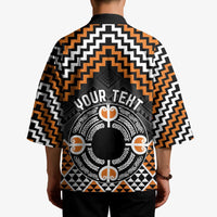 Personalised Aotearoa Niho Taniwha Motif Kimono Gold Style - Polynesian Pride