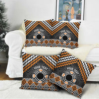 Personalised Aotearoa Niho Taniwha Motif Pillow Cover Gold Style - Polynesian Pride