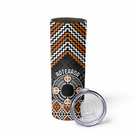 Personalised Aotearoa Niho Taniwha Motif Skinny Tumbler Gold Style LT9 - Polynesian Pride