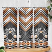 Personalised Aotearoa Niho Taniwha Motif Skinny Tumbler Gold Style LT9 - Polynesian Pride