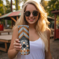 Personalised Aotearoa Niho Taniwha Motif Skinny Tumbler Gold Style LT9 - Polynesian Pride
