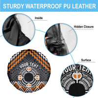 Personalised Aotearoa Niho Taniwha Motif Spare Tire Cover Gold Style