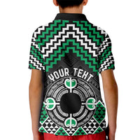 Personalised Aotearoa Niho Taniwha Motif Kid Polo Shirt Green Style