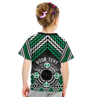 Personalised Aotearoa Niho Taniwha Motif Kid T Shirt Green Style