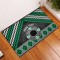 Personalised Aotearoa Niho Taniwha Motif Rubber Doormat Green Style