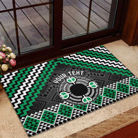 Personalised Aotearoa Niho Taniwha Motif Rubber Doormat Green Style