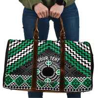 Personalised Aotearoa Niho Taniwha Motif Travel Bag Green Style - Polynesian Pride