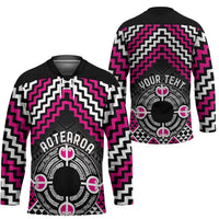 Personalised Aotearoa Niho Taniwha Motif Hockey Jersey Pink Style - Polynesian Pride