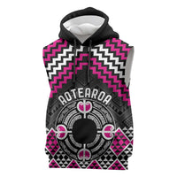 Personalised Aotearoa Niho Taniwha Motif Sleeveless Hoodie Pink Style - Polynesian Pride