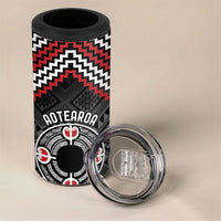 Personalised Aotearoa Niho Taniwha Motif 4 in 1 Can Cooler Tumbler Red Style LT9 - Polynesian Pride