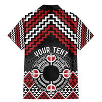 Personalised Aotearoa Niho Taniwha Motif Family Matching Mermaid Dress and Hawaiian Shirt Red Style LT9 - Polynesian Pride