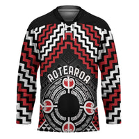 Personalised Aotearoa Niho Taniwha Motif Hockey Jersey Red Style - Polynesian Pride
