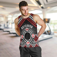 Personalised Aotearoa Niho Taniwha Motif Men Tank Top Red Style