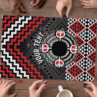 Personalised Aotearoa Niho Taniwha Motif Puzzle Red Style - Polynesian Pride