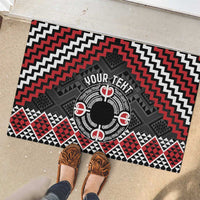 Personalised Aotearoa Niho Taniwha Motif Rubber Doormat Red Style