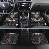 Black Aotearoa Taniko Motif Car Mats Vintage Maori New Zealand Tribal Art Pattern