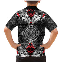 Black Aotearoa Tanilo Motif Family Matching Mermaid Dress and Hawaiian Shirt Vintage Maori New Zealand Tribal Art Pattern LT9 - Polynesian Pride
