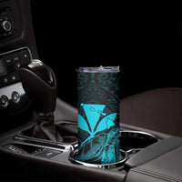 Kakau Polynesian Tribal Hawaiian Turtle Skinny Tumbler with Kanaka Maoli Teal LT9 - Polynesian Pride