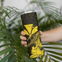 Kakau Polynesian Tribal Hawaiian Turtle Skinny Tumbler with Kanaka Maoli Yellow LT9 - Polynesian Pride