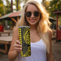 Kakau Polynesian Tribal Hawaiian Turtle Skinny Tumbler with Kanaka Maoli Yellow LT9 - Polynesian Pride