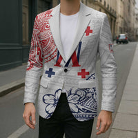 Kingdom of Uvea 1842-1860 Personalized Blazer Wallis and Futuna Polynesian Tribal Pattern LT9 - Polynesian Pride