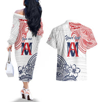 Kingdom of Uvea 1842-1860 Personalized Couples Matching Off The Shoulder Long Sleeve Dress and Hawaiian Shirt Wallis and Futuna Polynesian Tribal Pattern LT9 - Polynesian Pride