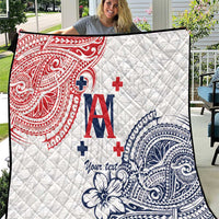 Kingdom of Uvea 1842-1860 Personalized Quilt Wallis and Futuna Polynesian Tribal Pattern LT9 White - Polynesian Pride